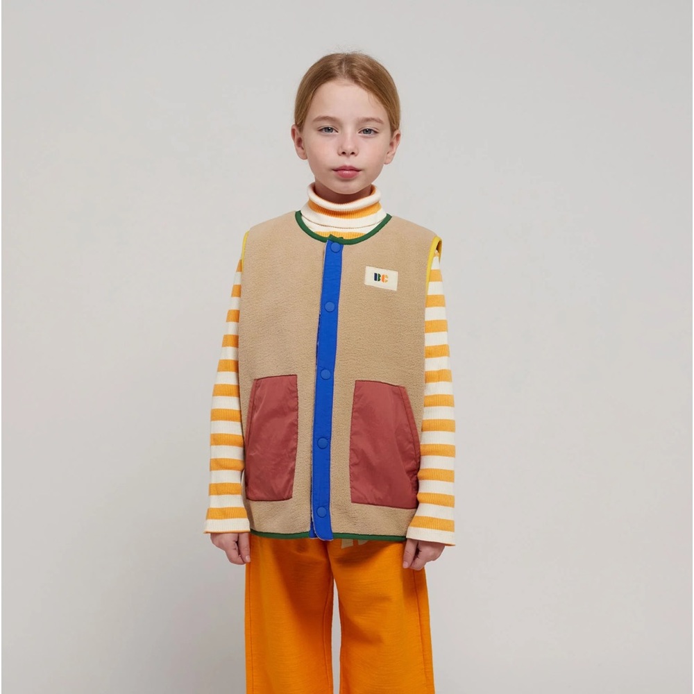 Color block polar fleece vest